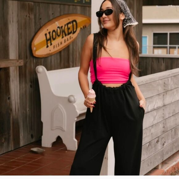 Fuchsia smocked strapless tube top sz S - Picture 1 of 12